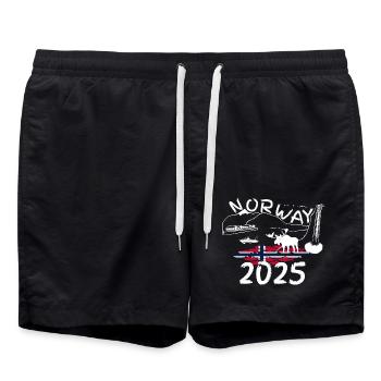 Norvège 2025 Hareng avec montagnes et pêche à l’orignal - Short de bain - noir - Devant - AI Model Male 185 light (185cm)