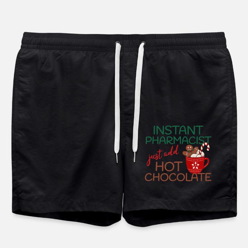 Pharmacien Instantané Chocolat Chaud Noël - Short de bain - noir
