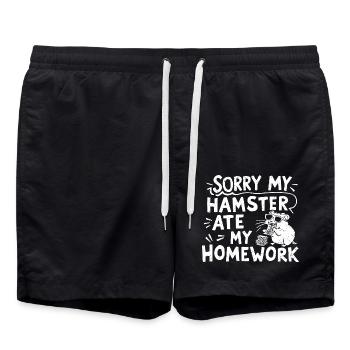 Lustiger Spruch für Hamsterfans - Badeshorts - Schwarz - Vorne - AI Model Male 185 light (185cm)