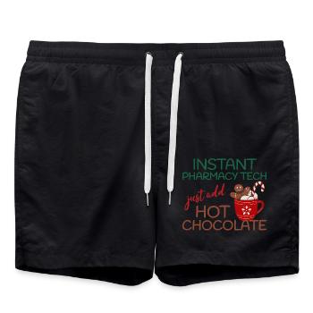 Instant Pharmacy tech hot Chocolate Weihnachten - Badeshorts - Schwarz - Vorne - AI Model Male 185 light (185cm)