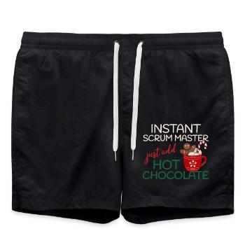 Instant Scrum Master add Hot Chocolate Weihnachten - Badeshorts - Schwarz - Vorne - AI Model Male 185 light (185cm)