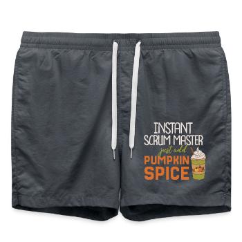 Instant Scrum Master ajouter des épices à la citrouille - Short de bain - charbon - Devant - AI Model Male 185 light (185cm)