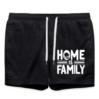 Zuhause ist Familie - Badeshorts - Schwarz - Vorne - AI Model Male 185 light (185cm)