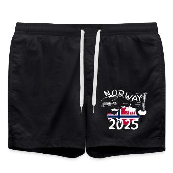 Norvège 2025 Plie avec montagnes et pêche à l’orignal - Short de bain - noir - Devant - AI Model Male 185 light (185cm)