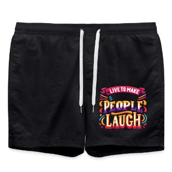 Live To Make People Laugh 9 - Badeshorts - Schwarz - Vorne - AI Model Male 185 light (185cm)