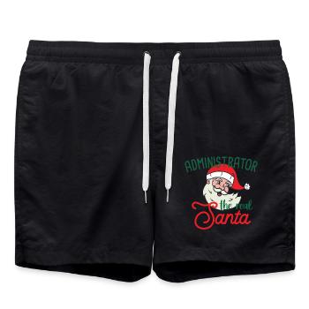 Admin xmas the real Santa Weihnachten - Badeshorts - Schwarz - Vorne - AI Model Male 185 light (185cm)