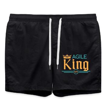 Agile Coach King - Swim Trunks - black - Front - AI Model Male 185 light (185cm)