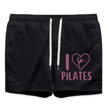 I love pilates - Short de bain - noir - Devant - AI Model Male 185 light (185cm)