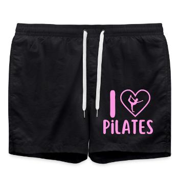 I love pilates - Short de bain - noir - Devant - AI Model Male 185 light (185cm)