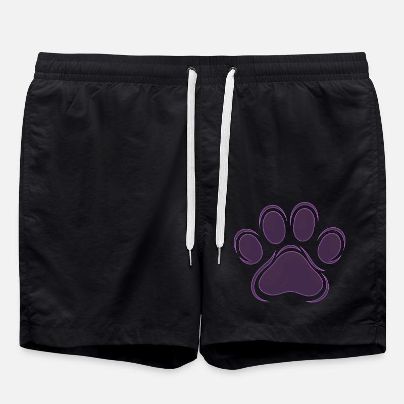 pfote lila - Badeshorts - Schwarz