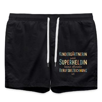 Enseignante de maternelle Super-héroïne Maternelle - Short de bain - noir - Devant - AI Model Male 185 light (185cm)