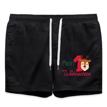 Mon premier bébé de Noël 1. Noël - Short de bain - noir - Devant - AI Model Male 185 light (185cm)