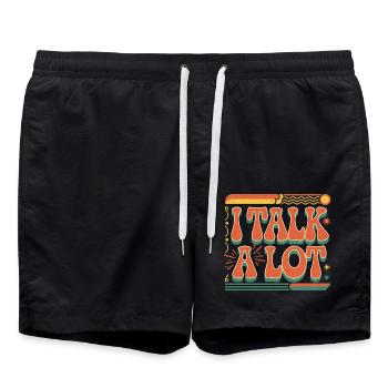 I Talk A Lot 10 - Badeshorts - Schwarz - Vorne - AI Model Male 185 light (185cm)