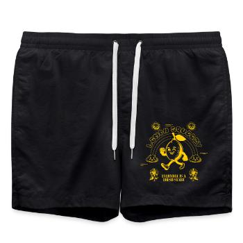 Lemon Squeezy Style Bande Dessinée Rétro - Short de bain - noir - Devant - AI Model Male 185 light (185cm)