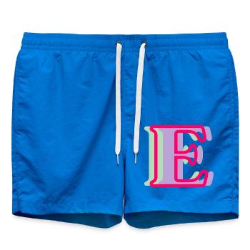 Mehrfarbiger Buchstabe e – originelle Geschenkidee - Badeshorts - Cobalt blue - Vorne