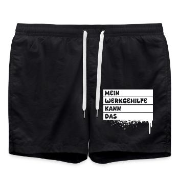 Occupation: Assistant - Swim Trunks - black - Front - AI Model Male 185 light (185cm)
