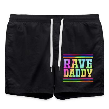 Rave Raver Techno music Techno bass Mixer - Swim Trunks - black - Front - AI Model Male 185 light (185cm)