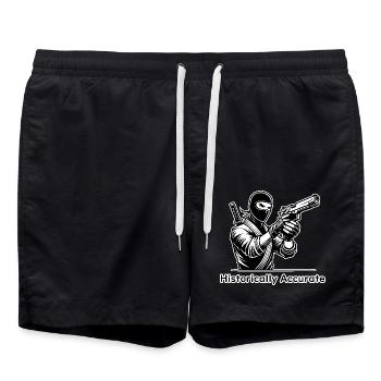 Ninja-Attentäter mit Waffe - Historisch korrekt - Badeshorts - Schwarz - Vorne - AI Model Male 185 light (185cm)