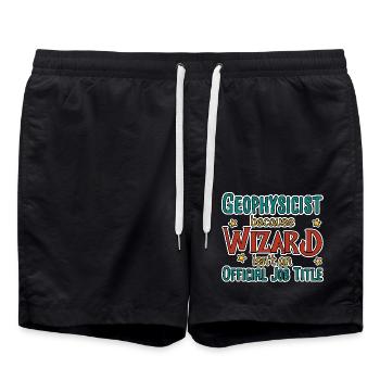 Geophysicist Wizard Geophysik - Badeshorts - Schwarz - Vorne - AI Model Male 185 light (185cm)