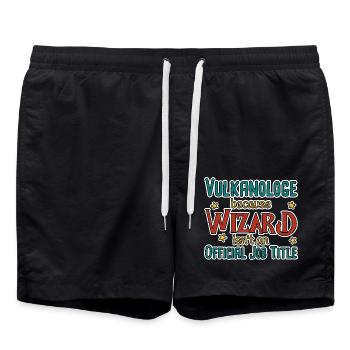 Vulkanologe Wizard Vulkanologie - Badeshorts - Schwarz - Vorne - AI Model Male 185 light (185cm)