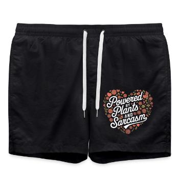 Vegetarisch Vegan Veggie Vegetarier - Badeshorts - Schwarz - Vorne - AI Model Male 185 light (185cm)