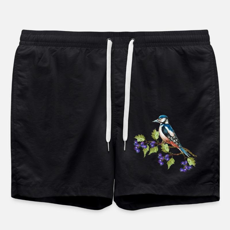 Bunter Vogel - Badeshorts - Schwarz