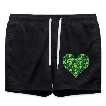 Irland Kleeblatt - Badeshorts - Schwarz - Vorne - AI Model Male 185 light (185cm)