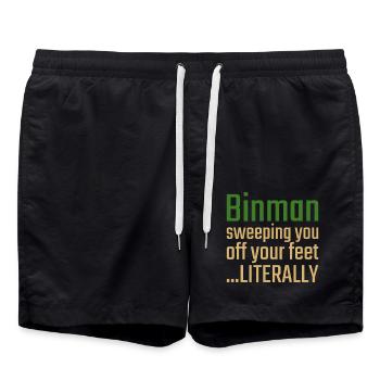 Binman Valentinstag Sweeping you - Badeshorts - Schwarz - Vorne - AI Model Male 185 light (185cm)