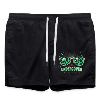 Lunettes de soleil drôles et costume de discours infiltré - Short de bain - noir - Devant - AI Model Male 185 light (185cm)