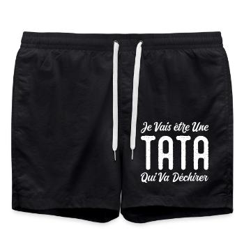 Ich werde eine Tante sein, die rocken wird - Badeshorts - Schwarz - Vorne - AI Model Male 185 light (185cm)