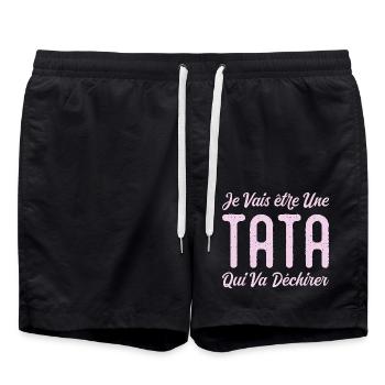 I'm going to be a Auntie who's going to rock - Swim Trunks - black - Front - AI Model Male 185 light (185cm)