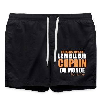 Je Suis Juste Le Meilleur Copain Du Monde - Short de bain - noir - Devant - AI Model Male 185 light (185cm)