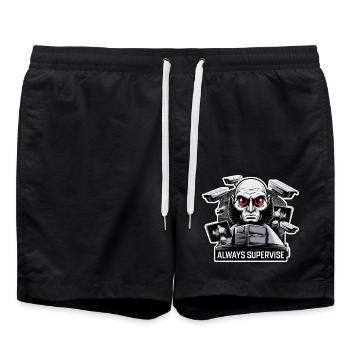 GROSSER BRUDER BEAUFSICHTIGT IMMER - Badeshorts - Schwarz - Vorne - AI Model Male 185 light (185cm)