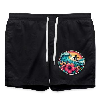Logo du surfeur 2 - Short de bain - noir - Devant - AI Model Male 185 light (185cm)