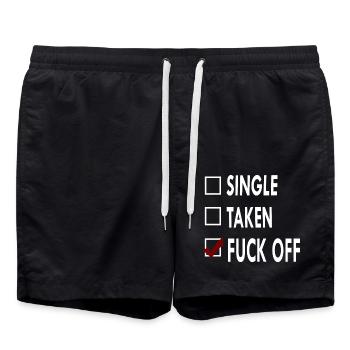 SINGLE FUCK OFF - Short de bain - noir - Devant - AI Model Male 185 light (185cm)