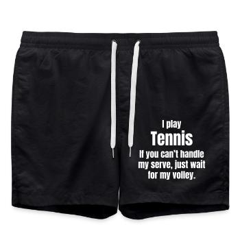 Tennisspieler - Badeshorts - Schwarz - Vorne - AI Model Male 185 light (185cm)