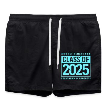 Pension 2025 Retirement 2025 Pensioner Pensioner Pensioner - Swim Trunks - black - Front - AI Model Male 185 light (185cm)