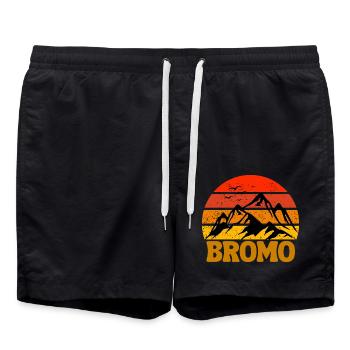 Mount Bromo, Indonesia - Swim Trunks - black - Front - AI Model Male 185 light (185cm)