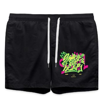 Streetwear Urban Graffiti - Swim Trunks - black - Front - AI Model Male 185 light (185cm)