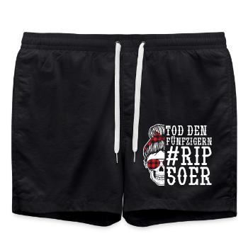 Birthday 60 years - Swim Trunks - black - Front - AI Model Male 185 light (185cm)