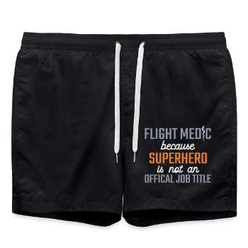 Flight Paramedic Superhero air rescue - Swim Trunks - black - Front - AI Model Male 185 light (185cm)