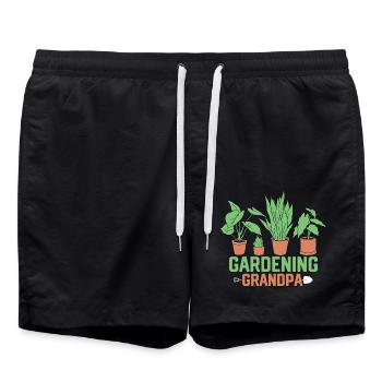 Gardening Grandpa Botanical Garden - Badeshorts - Schwarz - Vorne - AI Model Male 185 light (185cm)
