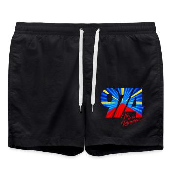 974 Ile de la Réunion Signature Maveli - Short de bain - noir - Devant - AI Model Male 185 light (185cm)