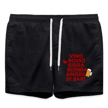 Vino Rosso Birra Bionda Amore Di Bari - Swim Trunks - black - Front - AI Model Male 185 light (185cm)