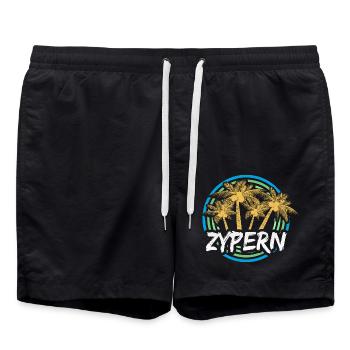 Cyprus as a holiday - Swim Trunks - black - Front - AI Model Male 185 light (185cm)