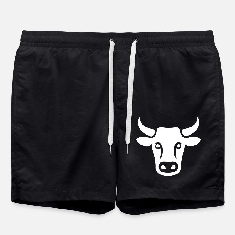 Kuh Rind Kopf - Badeshorts - Schwarz