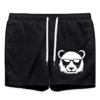 Panda Sunglasses Illustration - Swim Trunks - black - Front - AI Model Male 185 light (185cm)