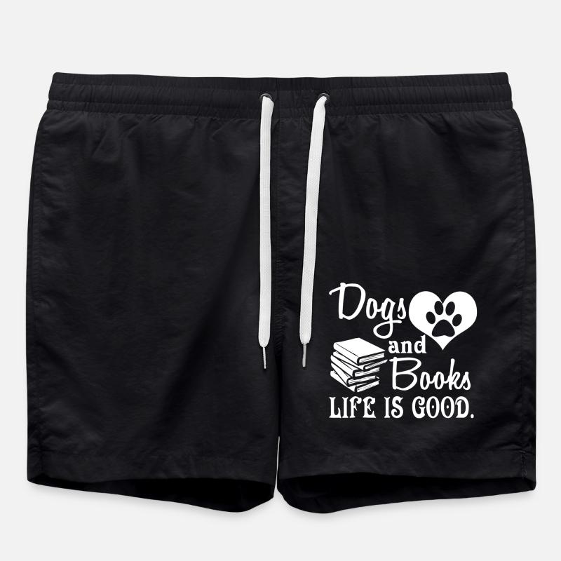 Dogs and Books - Swim Trunks - black