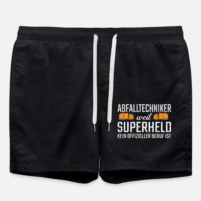 Waste Technician Superhero - Swim Trunks - black