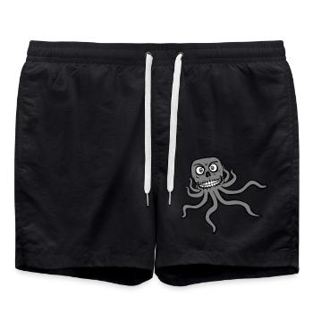 Oktopus Alien Monster Horror Außerirdischer Grinst - Badeshorts - Schwarz - Vorne - AI Model Male 185 light (185cm)